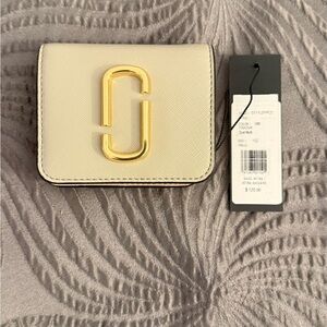 Marc Jacobs Beige Wallet with Gold Accent